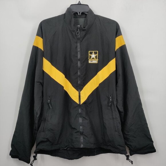 U.S. ARMY Full Zip Training Uniform Track Oversize Jacket Medium Black Unisex - Picture 1 of 11